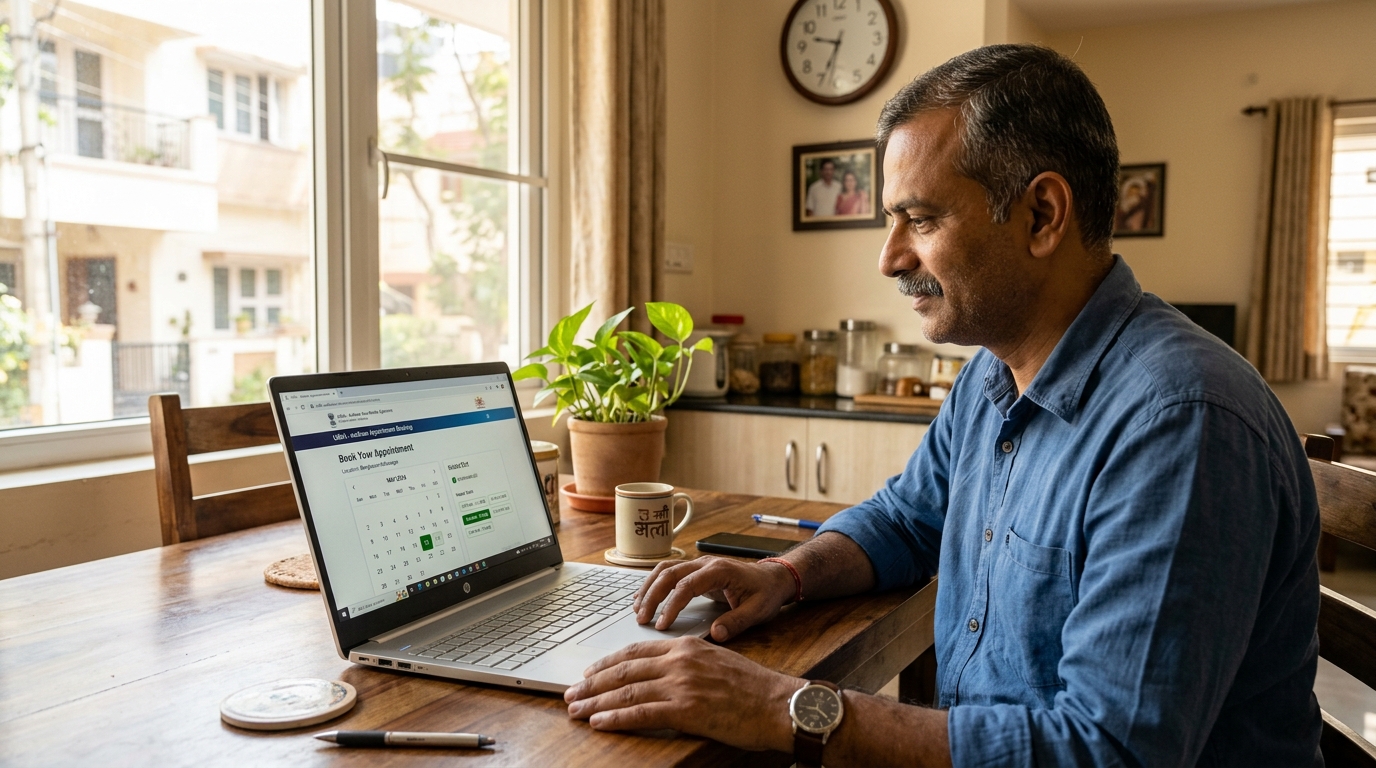 Aadhaar Appointment Online Booking 2026: आधार सेवा केंद्र (ASK) स्लॉट बुकिंग, रीशेड्यूल, मूल दस्तावेज चेकलिस्ट व फर्जी वेबसाइटों से बचाव की पूरी गाइड