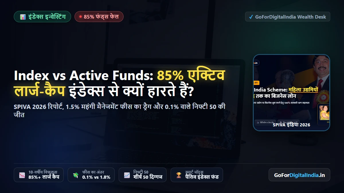 Active vs Passive Index Funds: SPIVA रिपोर्ट का सच और 85% फंड्स के फेल होने का रहस्य