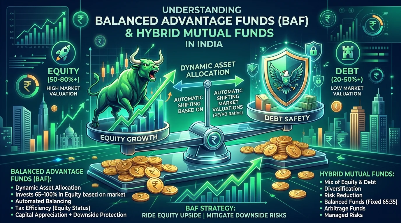 Balanced Advantage Funds (BAF) क्या है: शेयर बाज़ार की गिरावट से सुरक्षा और 10-12% स्थिर रिटर्न का फॉर्मूला