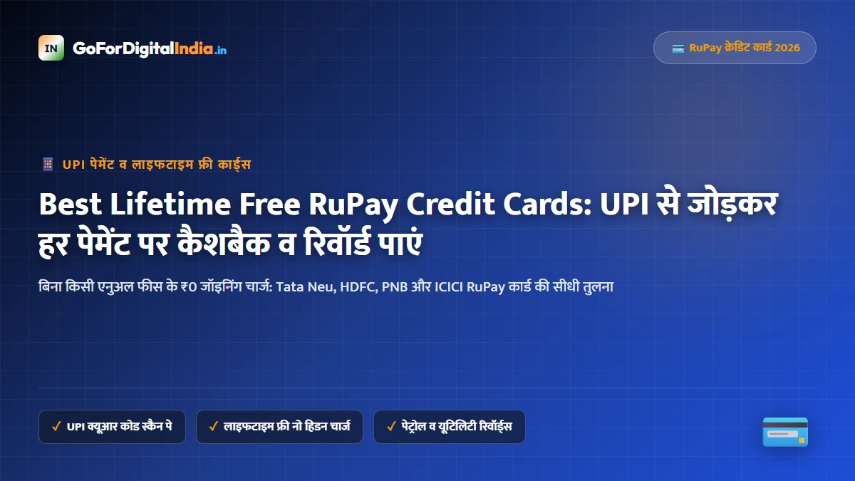 Best Lifetime Free RuPay Credit Cards 2026: UPI पर 3% कैशबैक, जीरो फीस व टॉप 5 कार्ड्स की पूरी गाइड