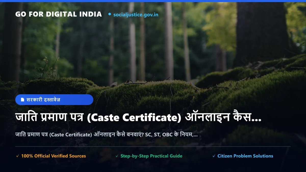 जाति प्रमाण पत्र (Caste Certificate) ऑनलाइन कैसे बनवाएं? SC, ST, OBC के नियम, दस्तावेज़ और सेंट्रल फॉर्मेट