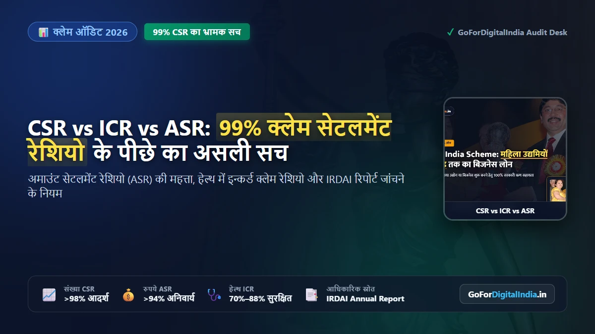 क्लेम सेटलमेंट रेशियो (CSR) vs इन्कर्ड क्लेम रेशियो (ICR) 2026: 99% क्लेम पास होने का भ्रामक सच और सही पॉलिसी चयन