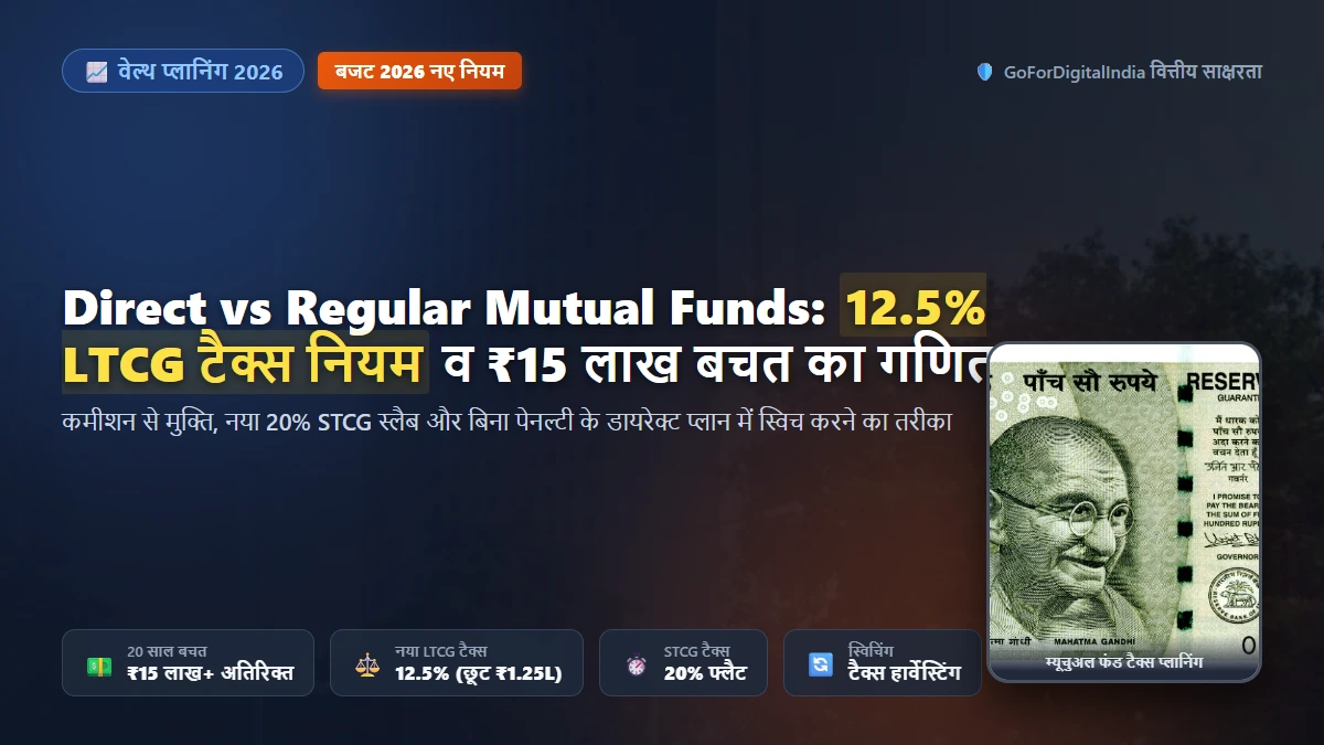 Direct Mutual Funds vs Regular Plans & नया कैपिटल गेन टैक्स नियम 2026: 15 लाख की अतिरिक्त बचत का सच