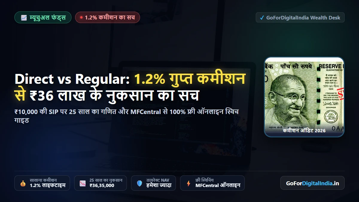 Direct vs Regular Mutual Funds: 1.2% गुप्त कमीशन का खेल और ₹36 लाख के नुकसान का सच