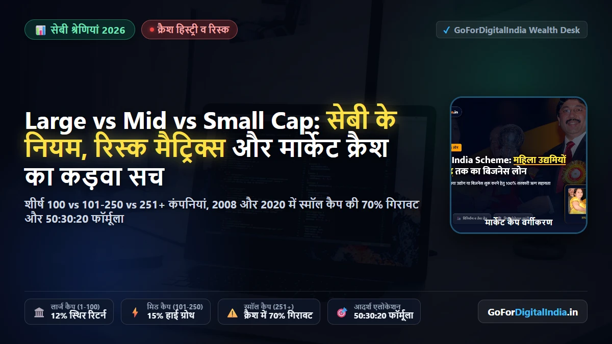 Large Cap vs Mid Cap vs Small Cap: सेबी के नियम, रिस्क-रिटर्न मैट्रिक्स और मार्केट क्रैश का सच