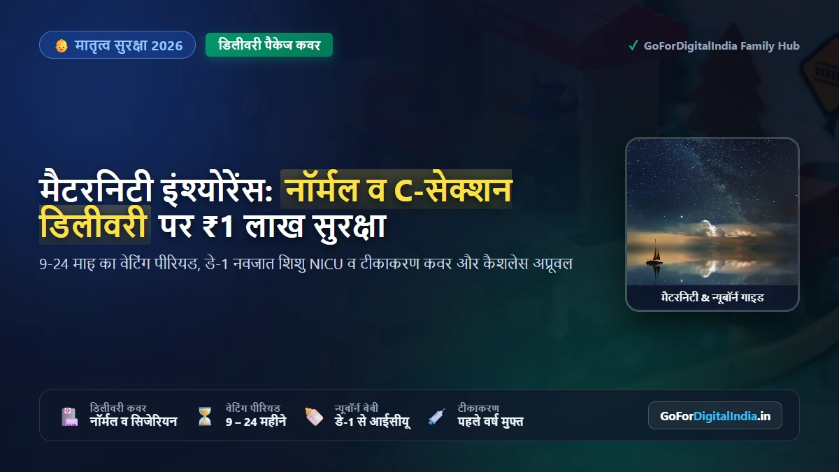 मैटरनिटी हेल्थ इंश्योरेंस 2026: नॉर्मल व सिजेरियन डिलीवरी खर्च, 9-24 माह वेटिंग पीरियड व न्यूबॉर्न कवर
