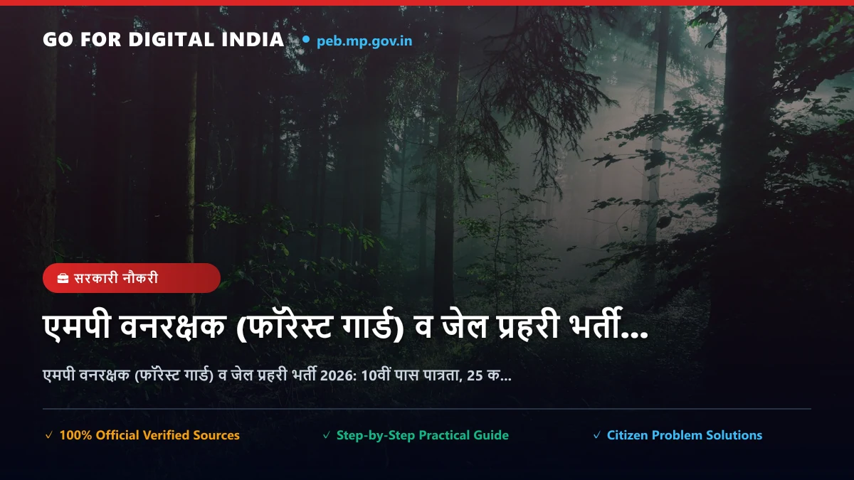 एमपी वनरक्षक (फॉरेस्ट गार्ड) व जेल प्रहरी भर्ती 2026: 10वीं पास पात्रता, 25 किमी पैदल चाल नियम, संपूर्ण सिलेबस एवं चयन प्रक्रिया