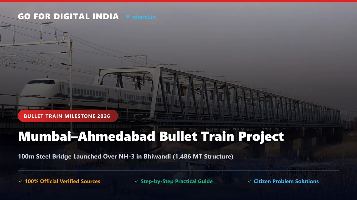 Mumbai–Ahmedabad Bullet Train Project: भिवंडी में NH-3 के ऊपर 100 मीटर लंबा स्टील गर्डर ब्रिज सफलतापूर्वक स्थापित, महाराष्ट्र का पहला बड़ा अचीवमेंट