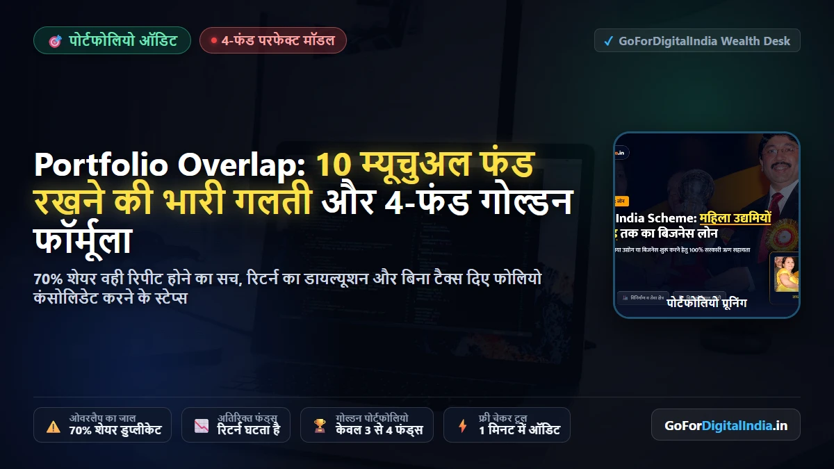 म्यूचुअल फंड पोर्टफोलियो ओवरलैप: 10 फंड रखने की भारी गलती और 4-फंड परफेक्ट पोर्टफोलियो फॉर्मूला