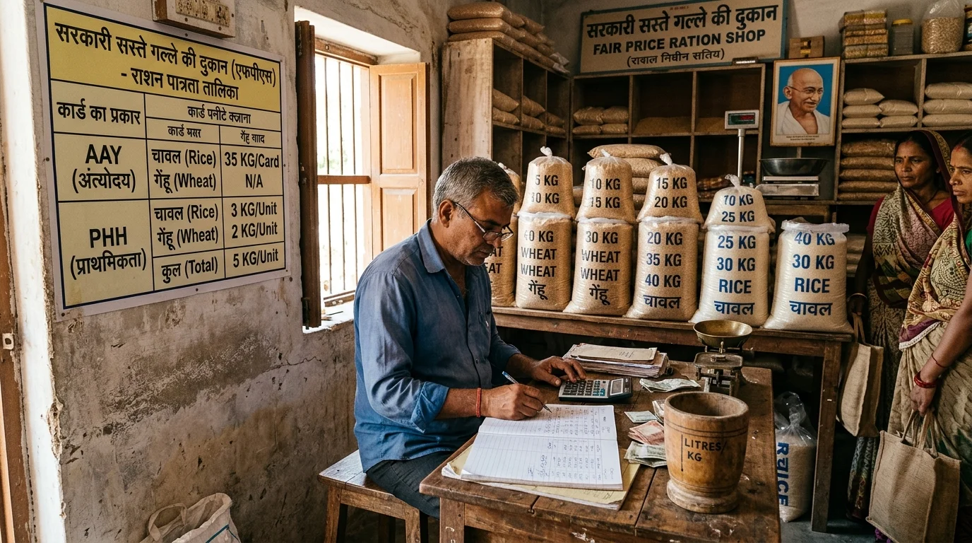 राशन कोटा व यूनिट कैलकुलेटर 2026: प्रति यूनिट कितना गेहूं-चावल मिलता है? PMGKAY फ्री नियम