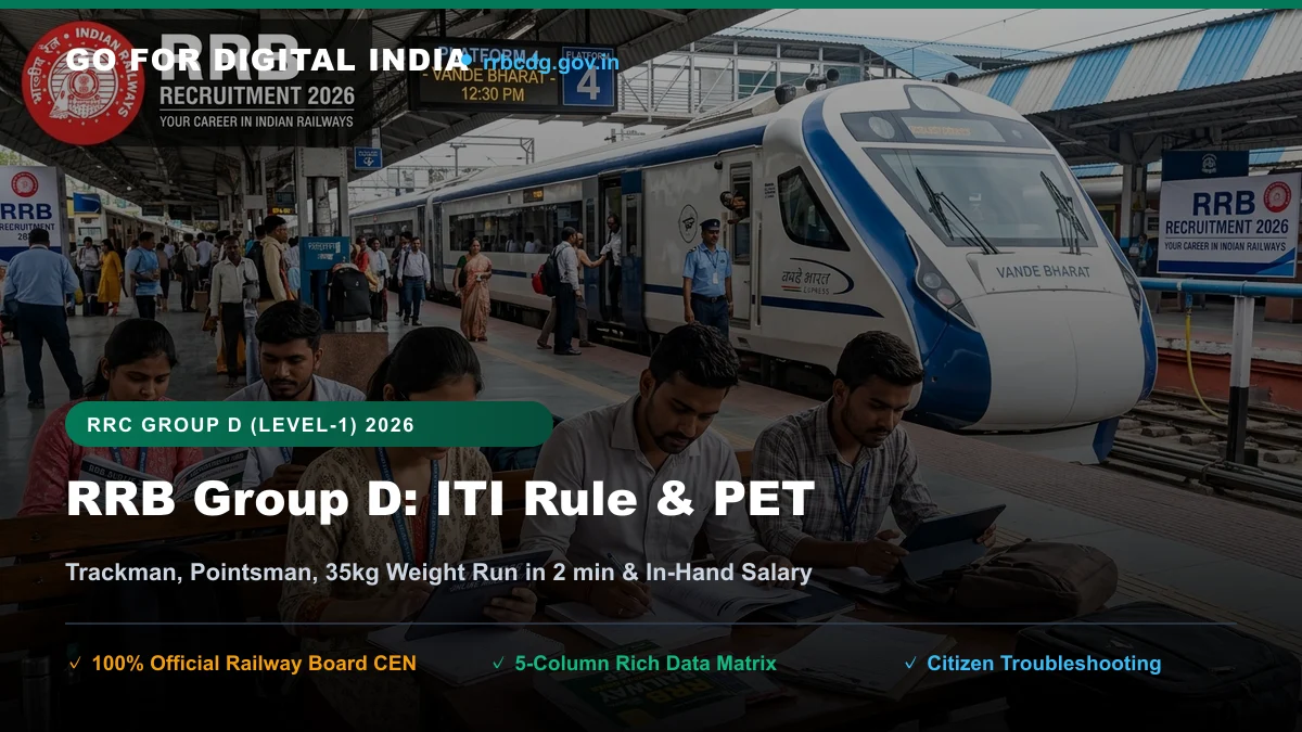 RRB Group D (RRC Level-1) 2026: ITI बनाम 10th पास नियम, PET रनिंग व सैलरी