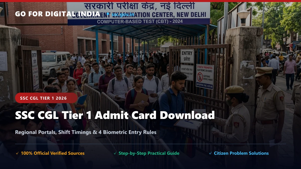 SSC CGL Tier 1 Admit Card 2026 Download: ssc.gov.in पर रीजन-वाइज़ हॉल टिकट, एग्जाम शिफ्ट टाइमिंग व बायोमेट्रिक एंट्री के 4 अनिवार्य नियम