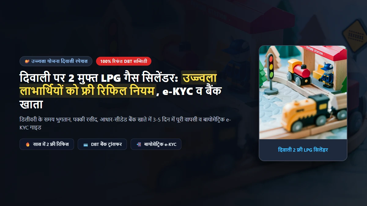 UP Diwali Free Cylinder 2026: उज्ज्वला योजना में ₹0 में मिलेगा गैस सिलेंडर; e-KYC, बुकिंग नियम और खाते में 100% रिफंड पाने का पूरा प्रोसेस