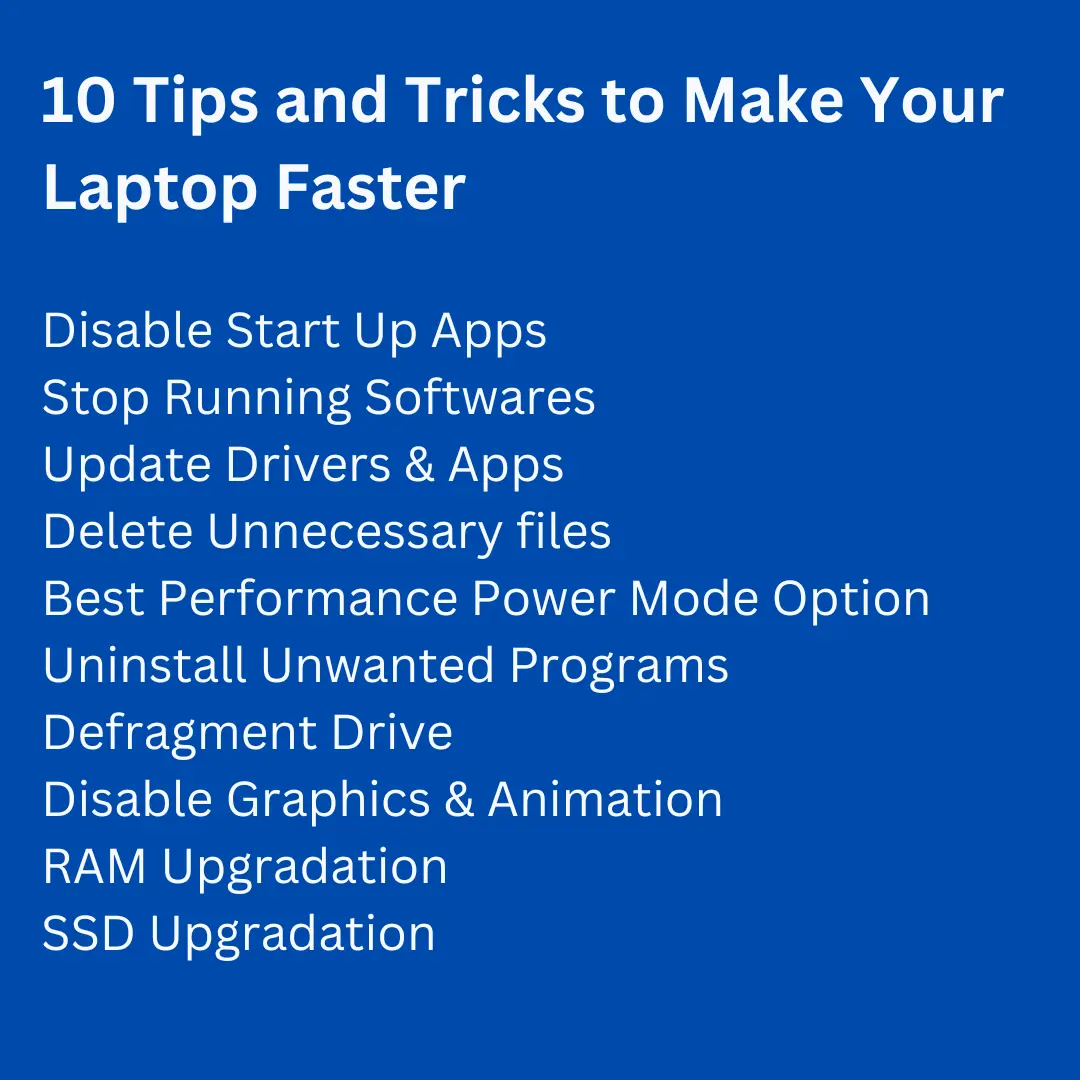 10 Tips and Tricks to Make Your Laptop Faster